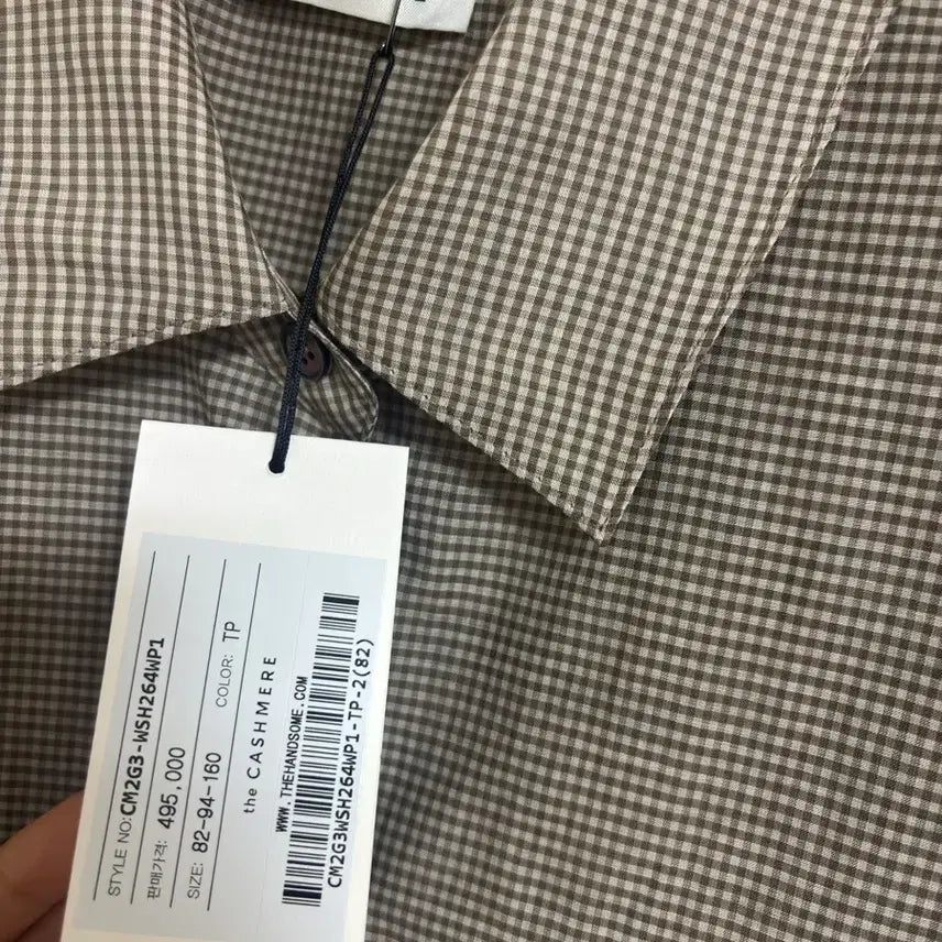 [BUNJANG] The Cashmere Check See-Through Shirt / 더캐시미어 체크 시스루 셔츠 한섬