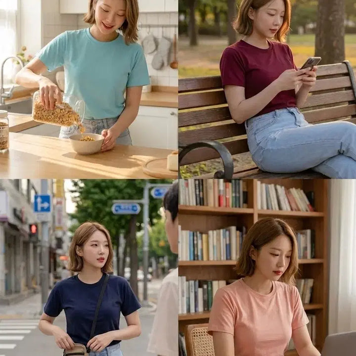 [BUNJANG] Superlative Short Sleeve T-Shirt (Free Size) / 슈퍼레이티브 반팔 티셔츠 (프리)5칼라