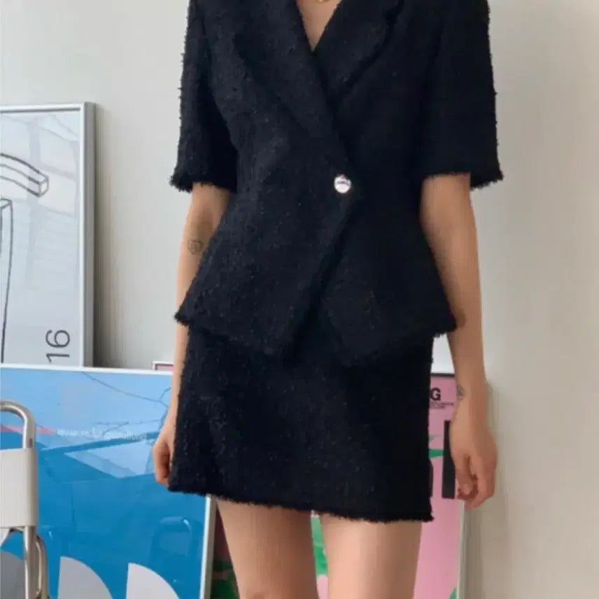 [BUNJANG] Art is Over Tweed Jacket / art is over아트이즈오버 반팔 트위드자켓