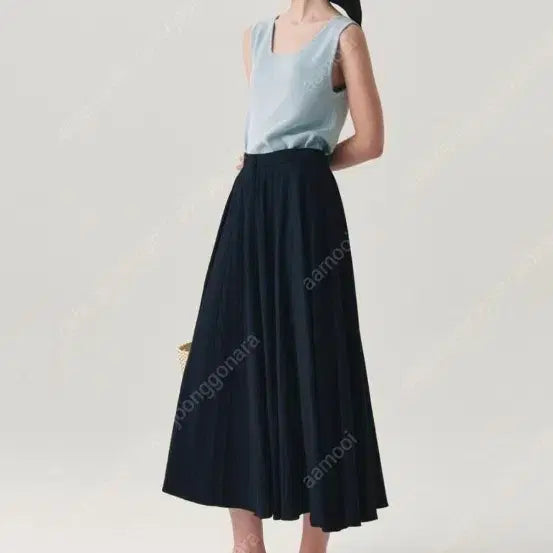 [BUNJANG] Yumer Venice Navy Pleated Skirt / 유메르 베니스 네이비 플리츠 스커트