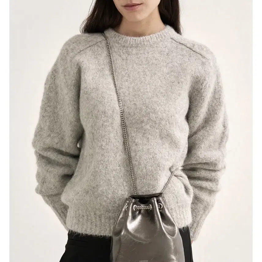 [BUNJANG] Anodds Dark Silver Chain Bucket Bag / Anodds 앤오즈 다크실버 체인 버킷백
