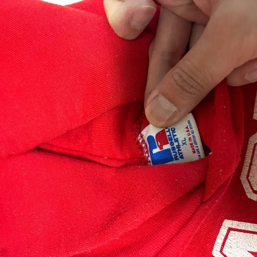 [BUNJANG] 90s USA Russell Athletic Hoodie Red XL / Usa 90s 러셀 애슬레틱 후드  레드 XL
