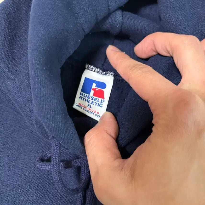 [BUNJANG] 90s Russell Athletic Hooded Sweatshirt Navy XL / Usa 90s 러셀 애슬레틱 후드 네이비 XL