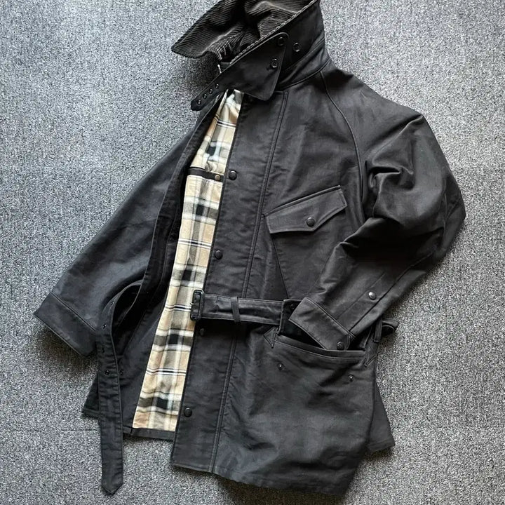 [BUNJANG] Phigvel 18FW Travelers Coat Ink Black / 피그벨 몰스킨 트레블러 코트 잉크블랙 2 (드레익스바버아나토미카올드조)
