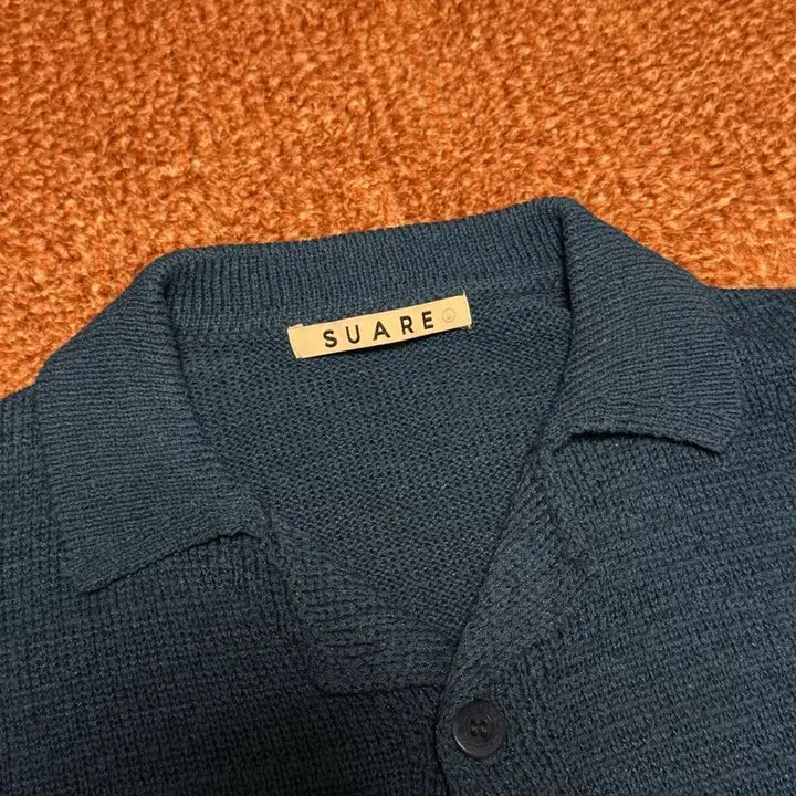 [BUNJANG] Suaure Cotton Collar Knit Short Sleeve Deep Blue / [L] 수아레 코튼 카라 니트 반팔 딥블루