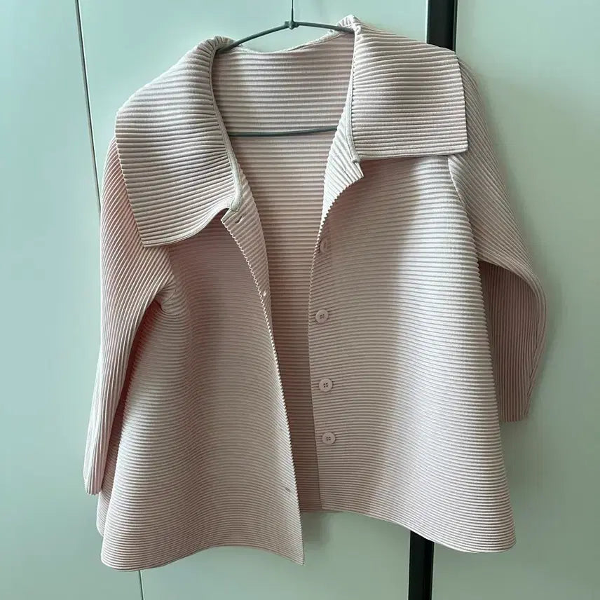 [BUNJANG] Pink Pleated Cardigan / 핑크플리츠가디건