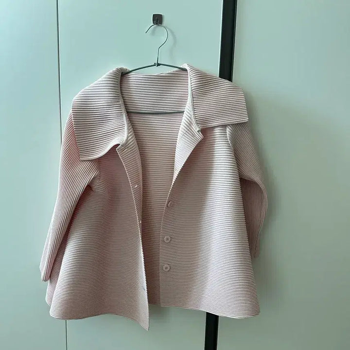 [BUNJANG] Pink Pleated Cardigan / 핑크플리츠가디건