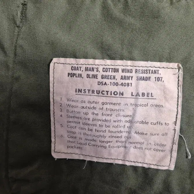 [BUNJANG] Jungle Fatigue Jacket Poplin OG Vintage Large-Long / 정글퍼티그 3세대 포플린 OG Vintage Large-Long