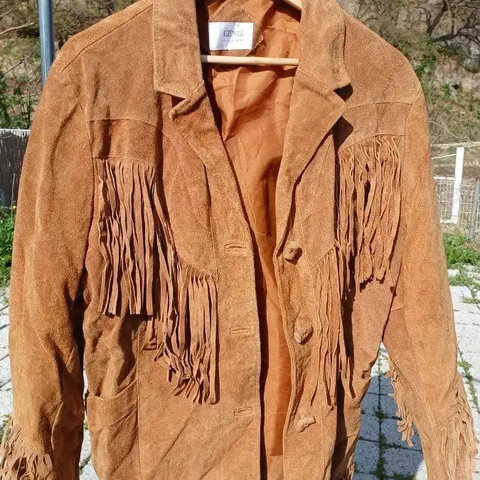 [BUNJANG] Brown Western Fringe Suede Jacket Made in UK (Men&