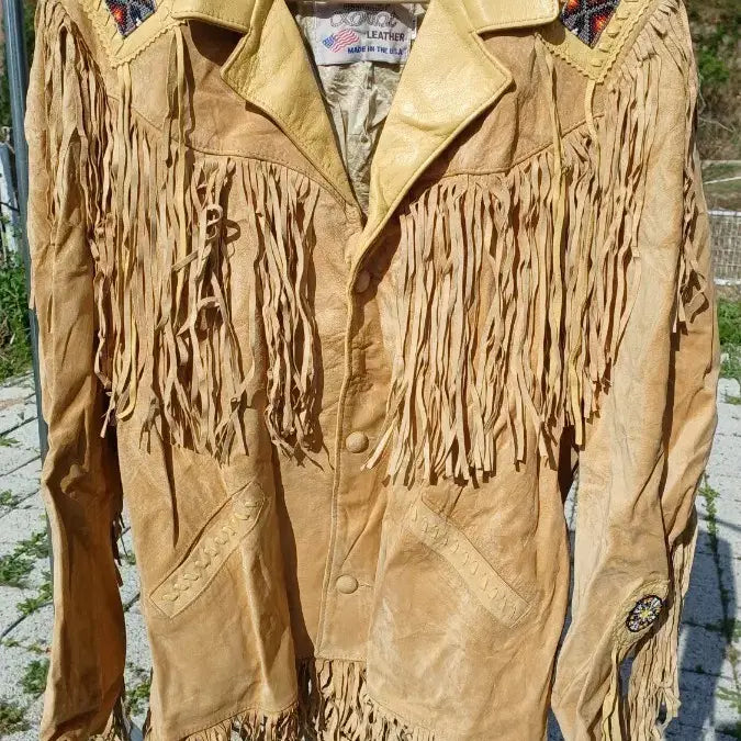 [BUNJANG] Handcrafted Western Fringe Suede Jacket (Men&