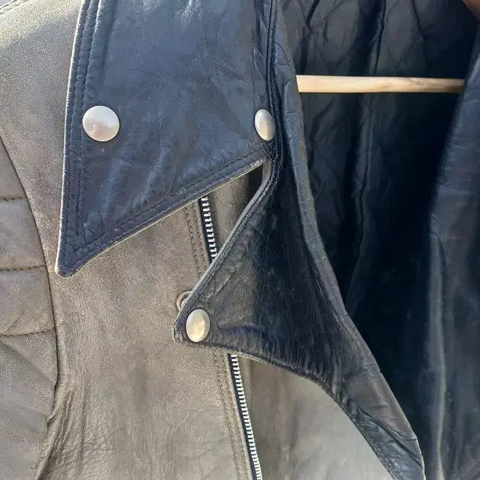 [BUNJANG] World Wide Sportswear Black Grey Two-Tone Crafted Padded Leather Rider Jacket (Men&