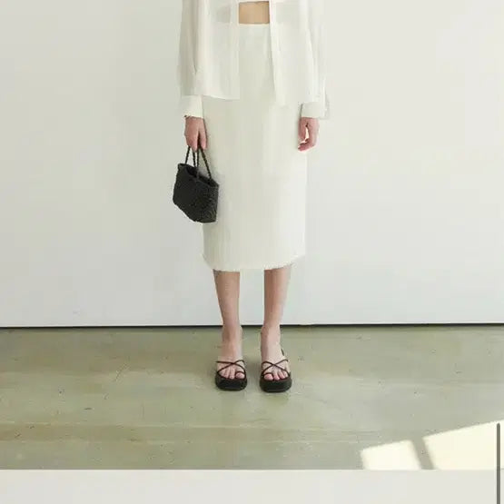 [BUNJANG] HAVEC Fringe Tweed Long Skirt / HAVEC 하베크 프린지 트위드 롱 스커트
