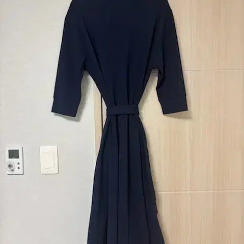 [BUNJANG] Lacoste Navy Belted 7-Sleeve Midi Dress / (새상품) 라코스테 네이비 벨티드 원피스 34