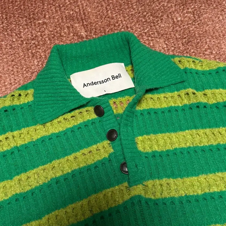 [BUNJANG] Andersson Bell Bubble Stripe Summer Polo / [L] 앤더슨벨 버블 스트라이프 써머 폴로