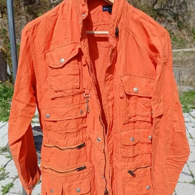 [BUNJANG] Ralph Lauren Silk Linen Safari Jacket Light Orange Men&