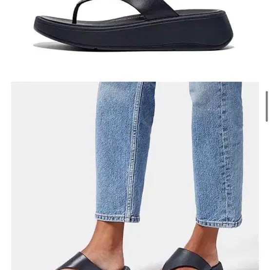 [BUNJANG] FitFlop FFMod Leather Platform Toe Post Sandals / 핏플랍 에프모드 레더 플랫폼 토 포스트 샌달 37