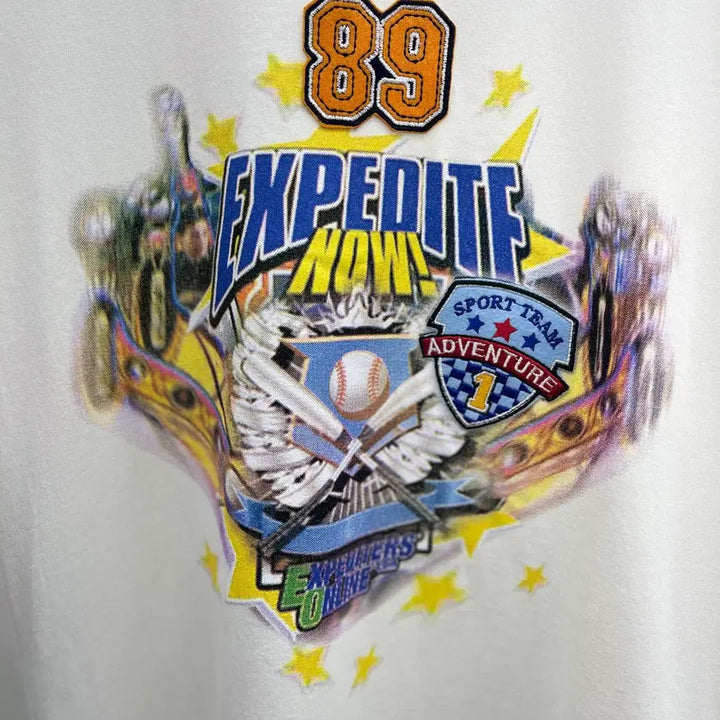 [BUNJANG] System Homme Graphic Print Short Sleeve T-Shirt White Cotton Blend / 시스템옴므 원포인트 반팔티셔츠