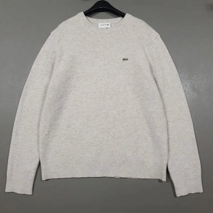 [BUNJANG] Lacoste Ottoman Knit Round Neck Sweater / 여성 S) 라코스테 신형 오토만 조직감 베이직 라운드 니트 55-66