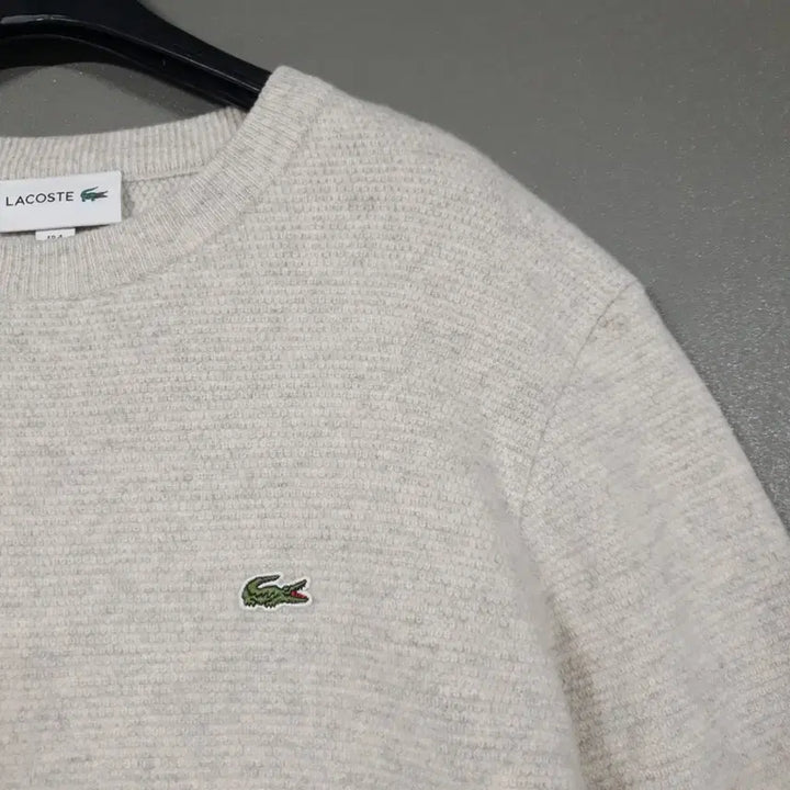 [BUNJANG] Lacoste Ottoman Knit Round Neck Sweater / 여성 S) 라코스테 신형 오토만 조직감 베이직 라운드 니트 55-66
