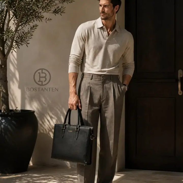 [BUNJANG] Bostanten Italian Leather Briefcase / BOSTANTEN 이태리 서류가방
