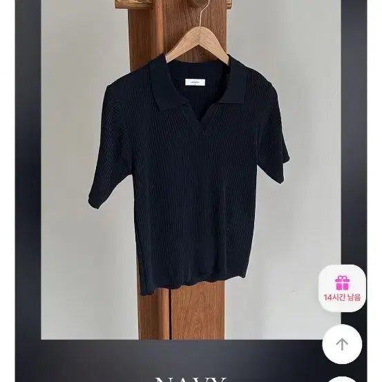 [BUNJANG] Lauren Hi Kara Summer Short Sleeve Knit / 로렌하이 카라 여름 반팔 니트