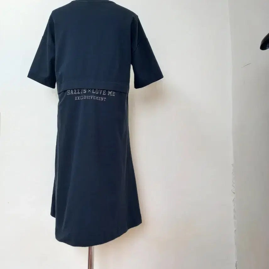 [BUNJANG] HAZZYS Navy Long Dress with Dog Embroidery / HAZZYS