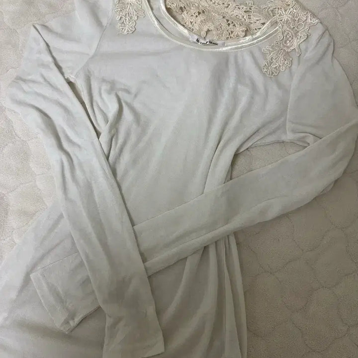 [BUNJANG] Vintage White Crochet Long Sleeve Top / 일본빈티지 화이트 크로셰 롱슬리브