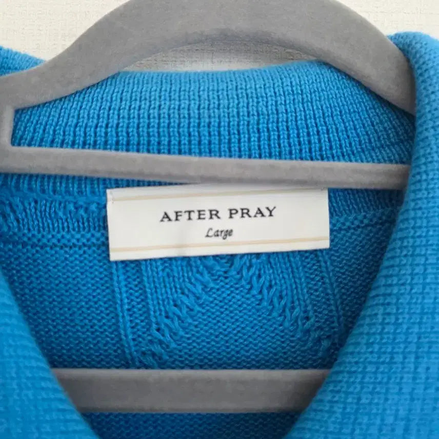 [BUNJANG] Afterpray Starfish Jacquard Half Knit Cardigan Blue L / 애프터프레이 스타피쉬 자카드 하프 니트 카디건 블루 l 판매합니다.