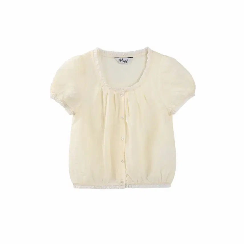 [BUNJANG] Musee de Bonny Cropped Blouse Cream / 뮤제드 보니크롭블라우스 크림