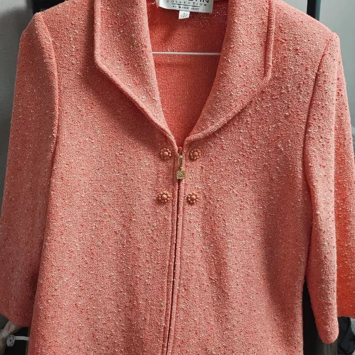 [BUNJANG] ST.JOHN Collection Pink Tweed Jacket / ST.JOHN 컬렉션 핑크 트위드 자켓