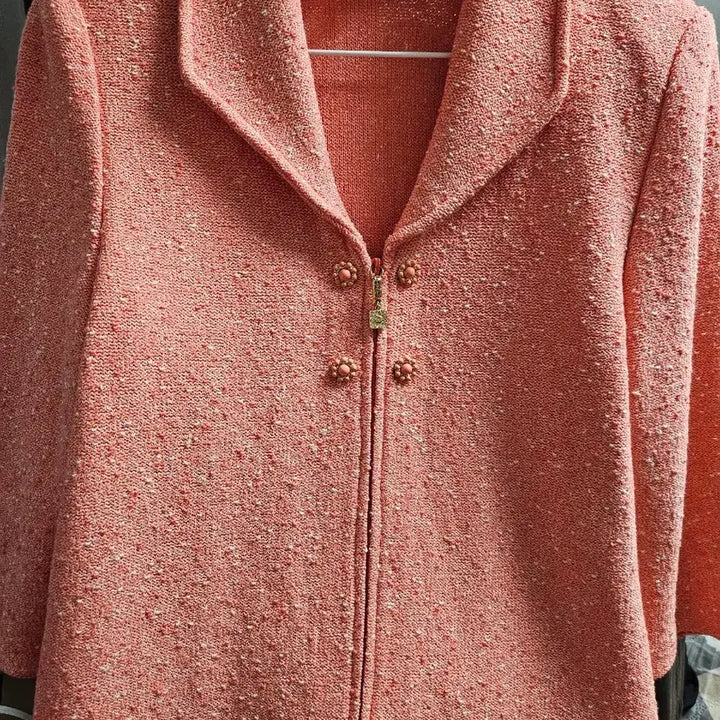 [BUNJANG] ST.JOHN Collection Pink Tweed Jacket / ST.JOHN 컬렉션 핑크 트위드 자켓