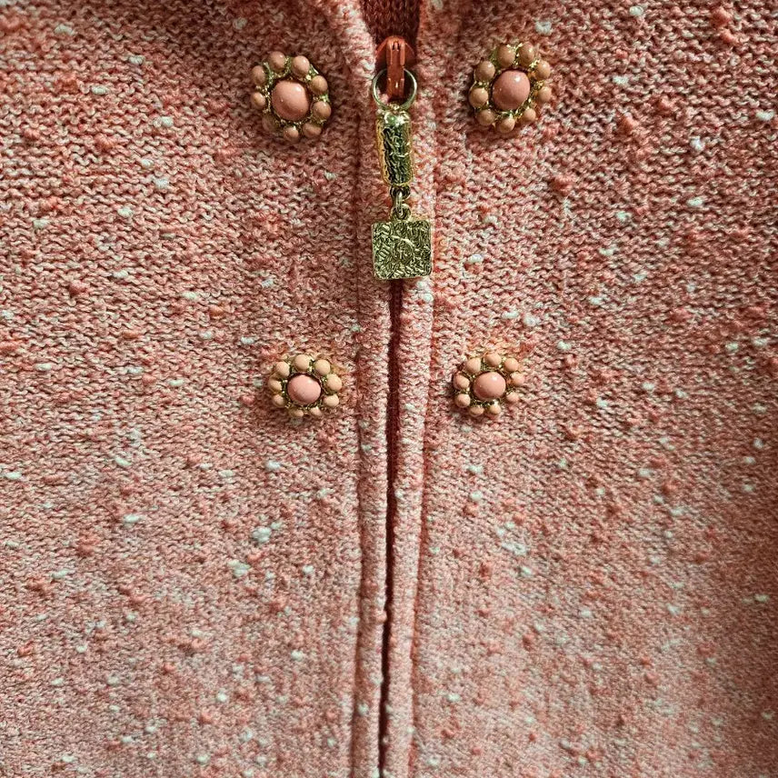 [BUNJANG] ST.JOHN Collection Pink Tweed Jacket / ST.JOHN 컬렉션 핑크 트위드 자켓