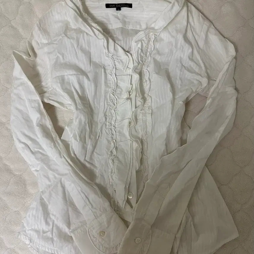 [BUNJANG] Japanese Vintage White Frill Shirt / 일본 빈티지 화이트 프릴 셔츠