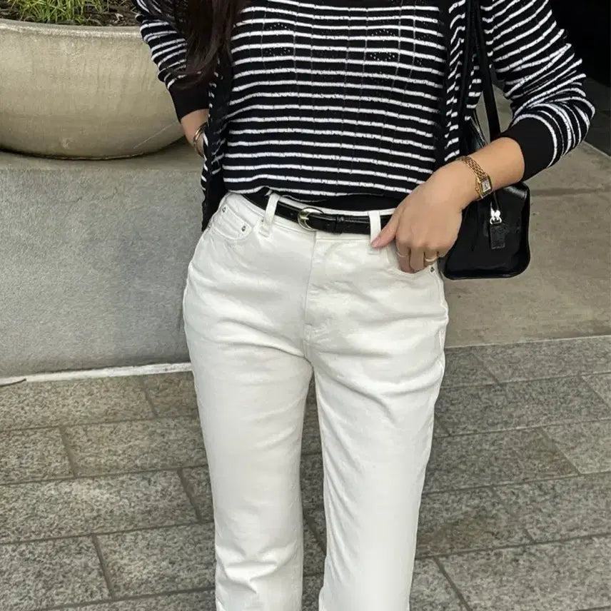 [BUNJANG] ASANG Victoria Flared Denim White / ASANG 아상 Victoria Flared Denim White (L)
