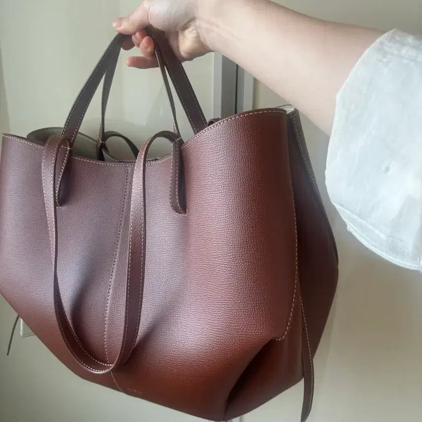 [BUNJANG] Polene Cyme Midi Large Cognac Leather Bag / 폴렌느 시미 심 라지 꼬냑