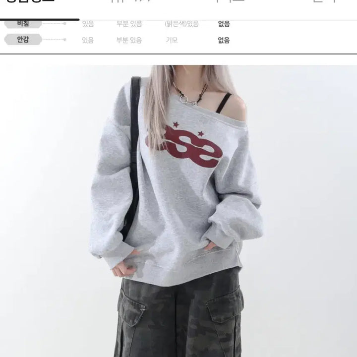 [BUNJANG] Off-the-Shoulder Sweatshirt / 에이블리 오프숄더 맨투맨
