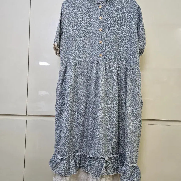 [BUNJANG] Flower Pattern Lace Long Dress / 플라워 패턴 레이스 롱 원피스