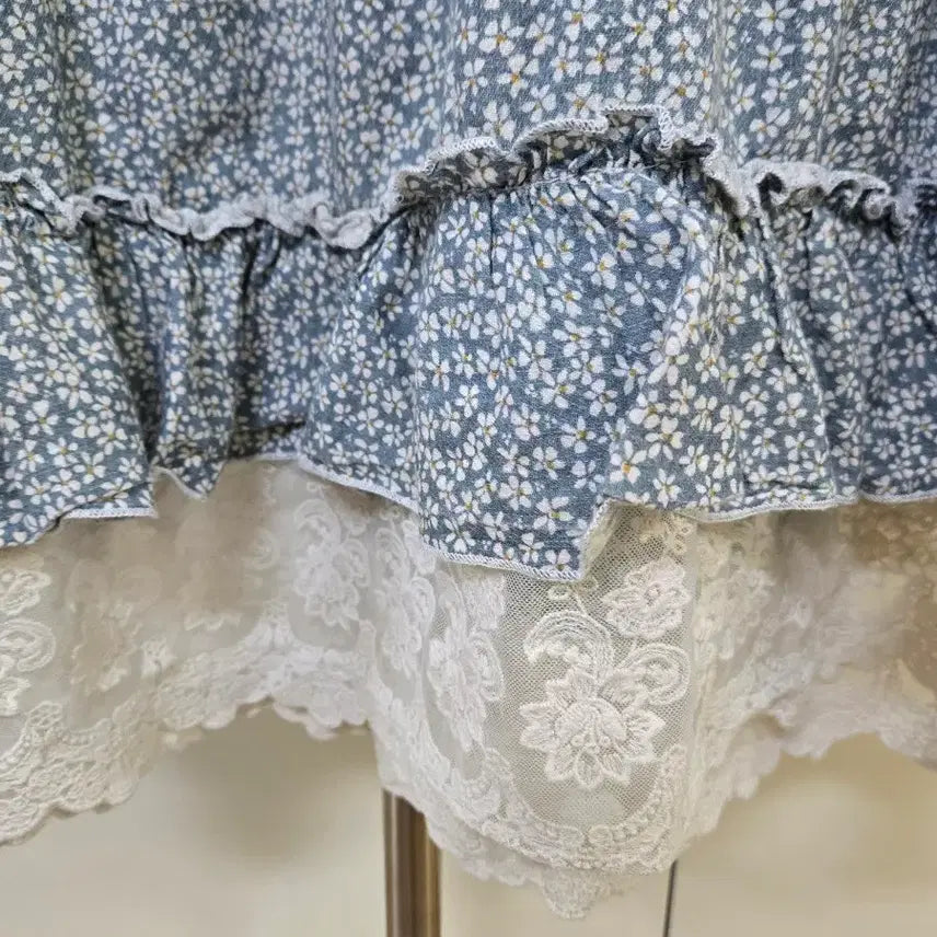 [BUNJANG] Flower Pattern Lace Long Dress / 플라워 패턴 레이스 롱 원피스