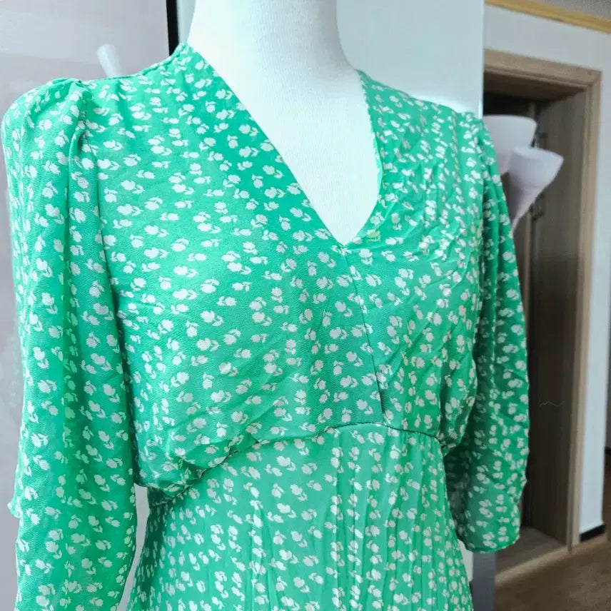 [BUNJANG] Green Chiffon Dress / 그린 쉬폰 원피스