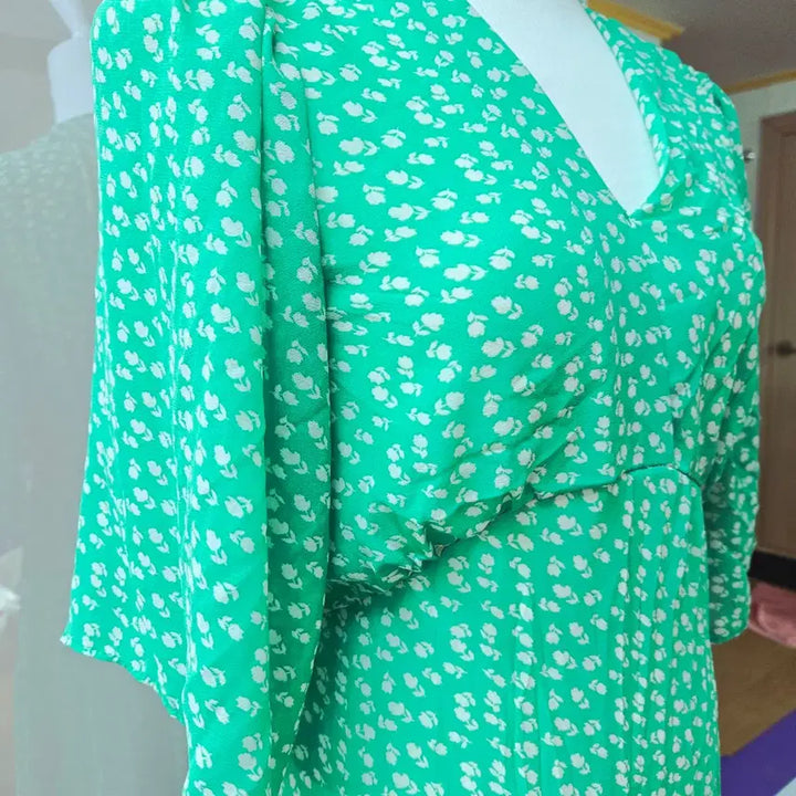 [BUNJANG] Green Chiffon Dress / 그린 쉬폰 원피스