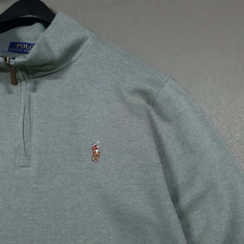 [BUNJANG] Polo Ralph Lauren New Multi-Pony Half-Zip Cotton Knit Sweater Green / M) 폴로 랄프로렌 신형 멀티포니 하프집업 코튼 니트 스웨터 그린