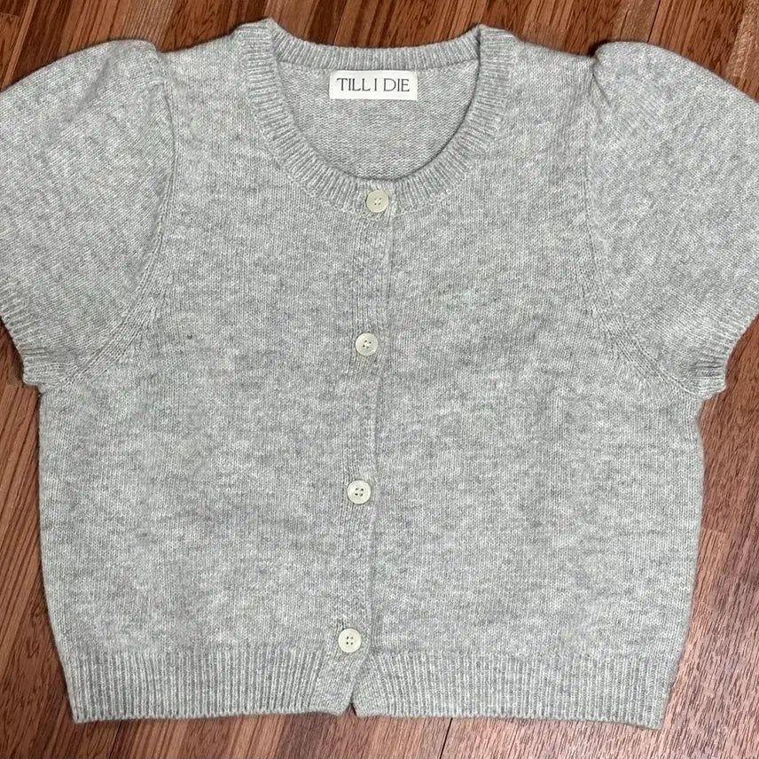 [BUNJANG] Tie Set Half Sleeve Cardigan - Gray / 틸아이다이 Tie set half sleeve cardigan_Gray