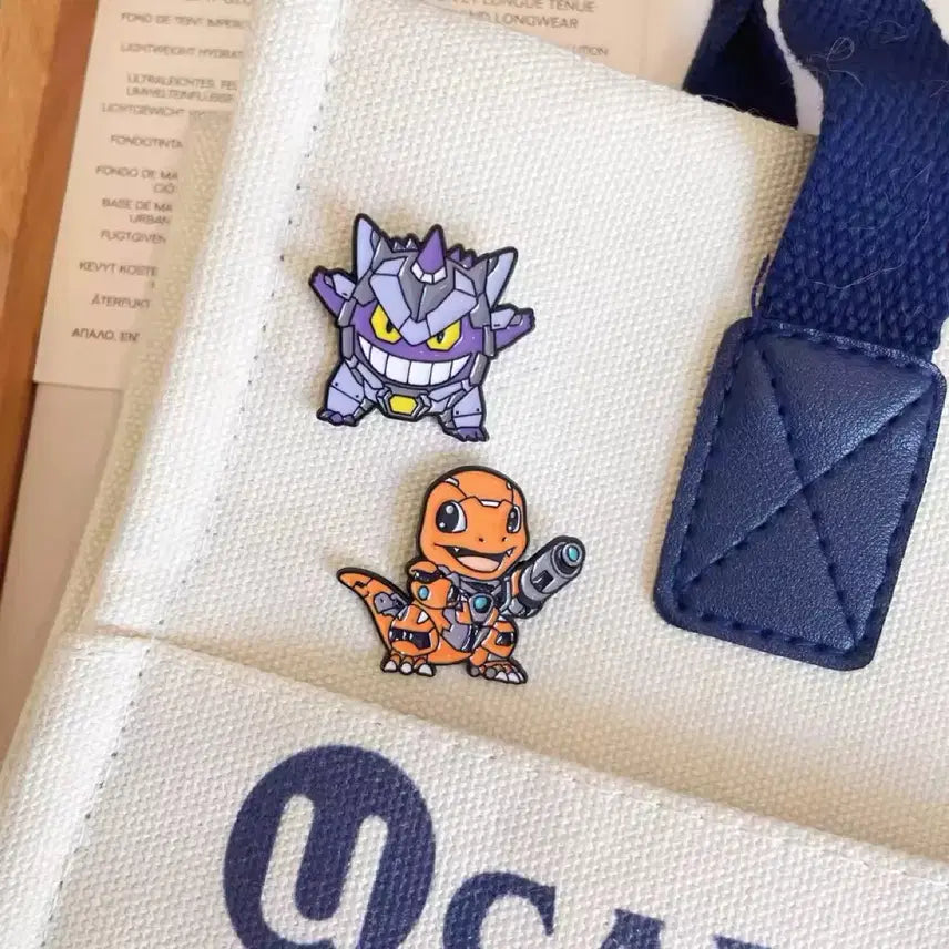 [BUNJANG] Pokemon Mecha Concept Badge Set (6 Types) / 포켓몬 메카 컨셉 뱃지 6종세트 악세사리 가방