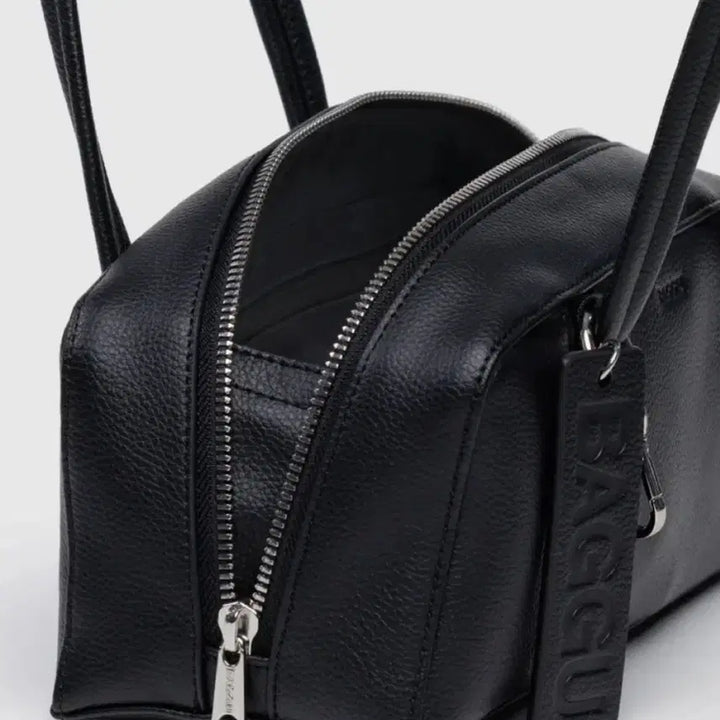 [BUNJANG] BAGGU Small Leather Bowler Bag Black / BAGGU 바쿠 스몰 여성 데일리 가죽 레더 보울러 백 블랙