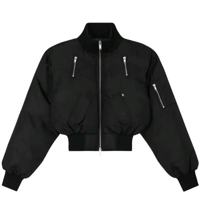 [BUNJANG] F Ade Renewal Version Black Crop Bomber Jacket / 페일제이드 크롭 봄버 자켓 블랙(리뉴얼버전)