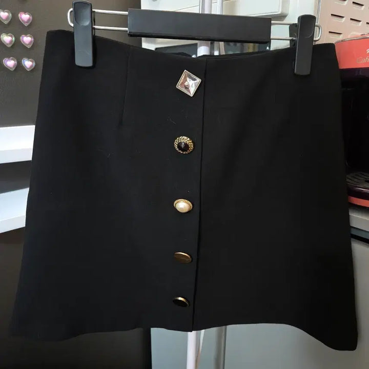 [BUNJANG] Black Jewel Skirt / 보석 검정 스커트