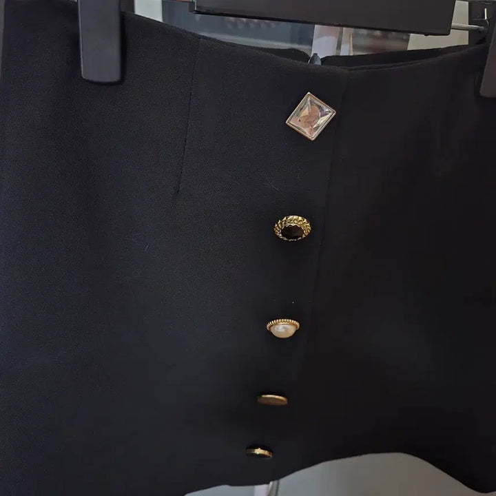 [BUNJANG] Black Jewel Skirt / 보석 검정 스커트