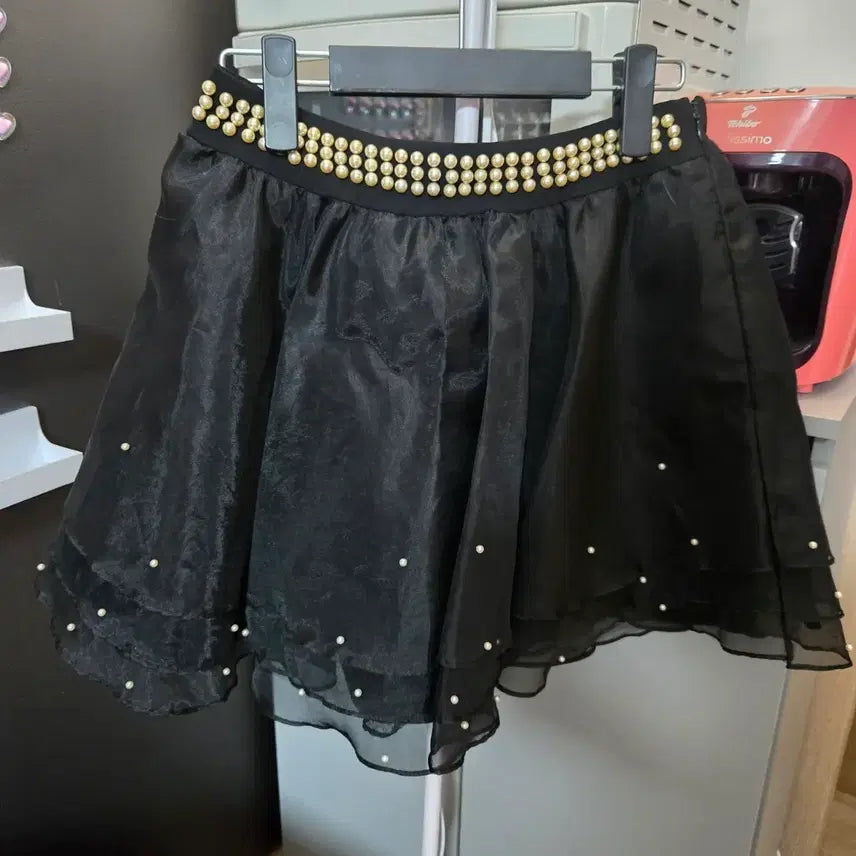 [BUNJANG] Beaded Chiffon Skirt / 구슬 쉬폰 스커트