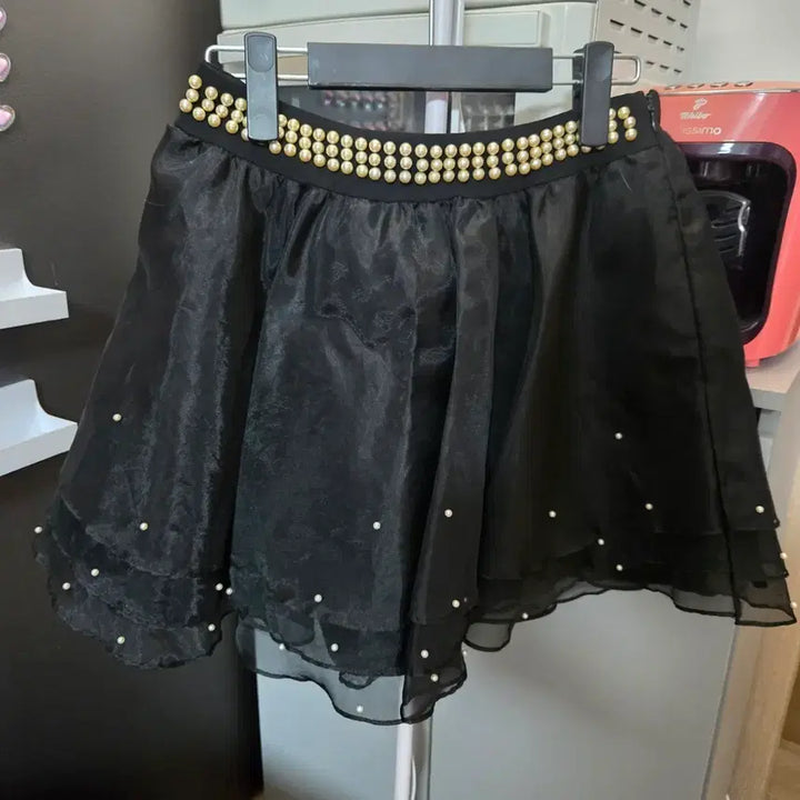 [BUNJANG] Beaded Chiffon Skirt / 구슬 쉬폰 스커트