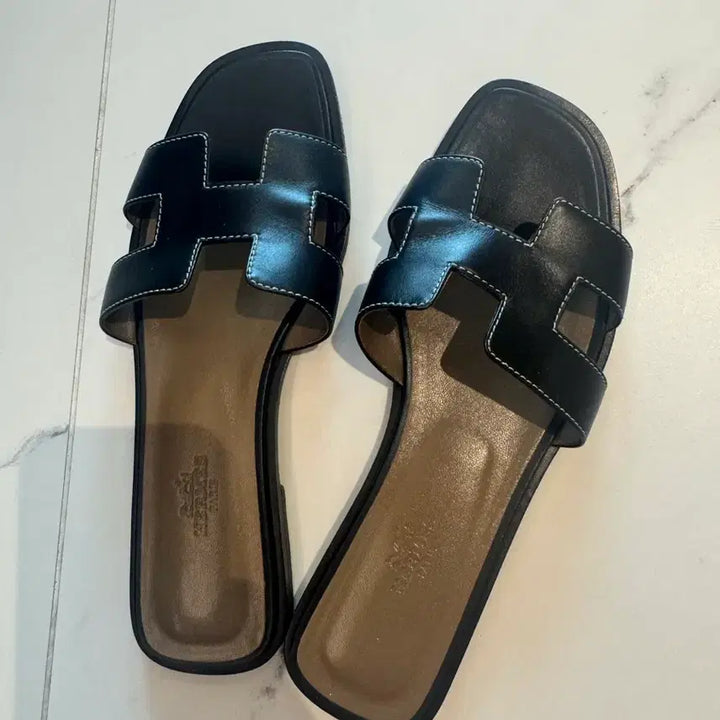 [BUNJANG] Hermès Oran Sandals Black Size 37.5 / 정품 에르메스 오란 블랙 37.5 사이즈